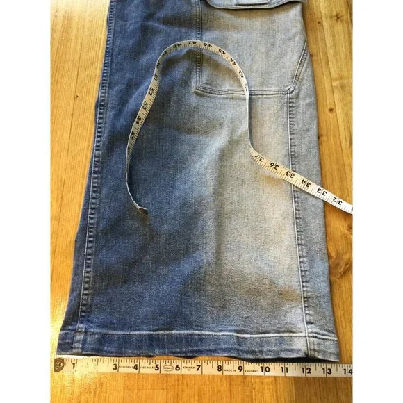 Rick Owens DRK SHDW Mens Cargo Denim Pants Jeans Size 48 Italy Wide Leg Grunge
